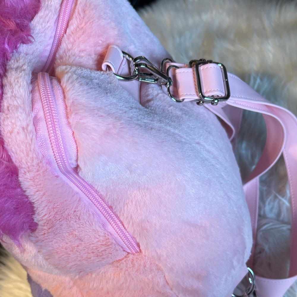 Dolls Kill Pink and Purple Plush Popples Backpack - Picture 2 of 10